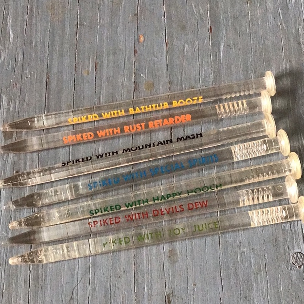 Vintage  Novelty Nail Spike Cocktail Stirrers